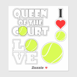 テニス選手4人セットのスポーツ愛好家コンター シール