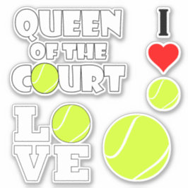 テニス選手4人セットのスポーツ愛好家コンター シール