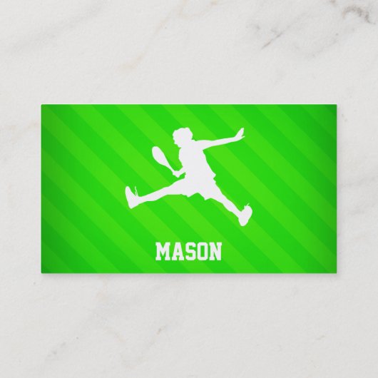 テニス選手;ネオングリーンストライプ選手 名刺 (裏面)