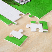 テニス選手、女性-パーソナライズな漫画のギフト ジグソーパズル (側面)