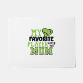 テニス選手 |私のお気に入りのプレイヤーは母に電話 ドアマット (正面)