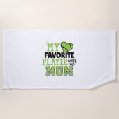 テニス選手 |私のお気に入りのプレイヤーは母に電話 ビーチタオル (正面)