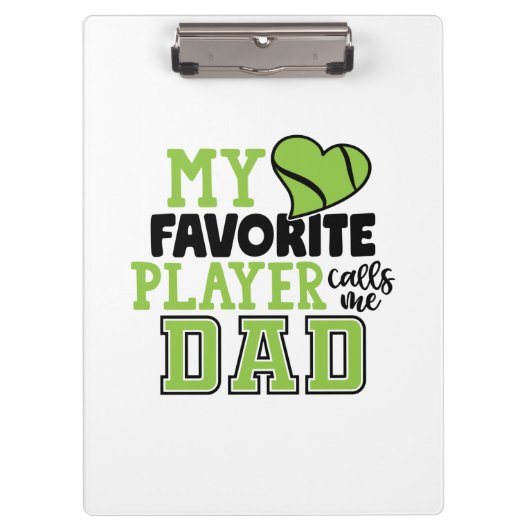 テニス選手 |自分のお気に入りのプレイヤーがパパに電話 クリップボード (正面)