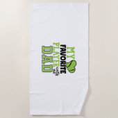 テニス選手 |自分のお気に入りのプレイヤーがパパに電話 ビーチタオル (正面)