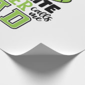 テニス選手 |自分のお気に入りのプレイヤーがパパに電話 ラッピングペーパー (角)