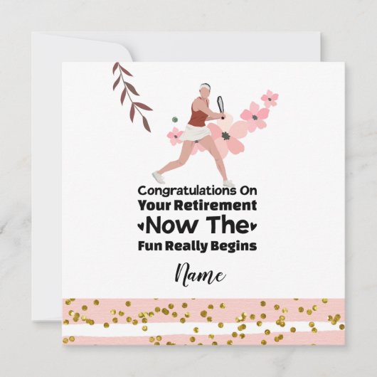 テニス選手Caへの引退をテーマにしたテニス カード (正面)