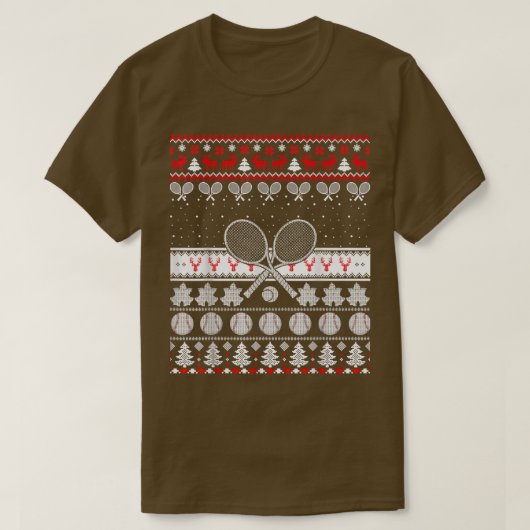 テニス醜いクリスマスセータークリスマスギフト Tシャツ (デザイン正面)