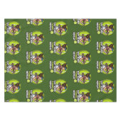 テニス食べ選手のパーティーのためのテニスのスリープリピート テーブルクロス (正面(横))