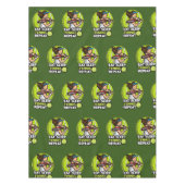 テニス食べ選手のパーティーのためのテニスのスリープリピート テーブルクロス (正面)