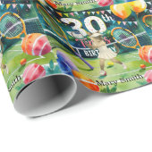 テニス30歳の誕生日をテーマにシアムの猫好き ラッピングペーパー (ロールコーナー)