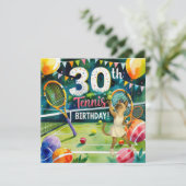 テニス30歳の誕生日シャム猫好き シーズンカード (スタンド正面)