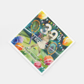 テニス30歳の誕生日シャム猫好き スタンダードランチョンナプキン (角)