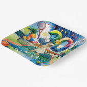 テニス30歳の誕生日シャム猫好き ペーパープレート (傾斜あり)