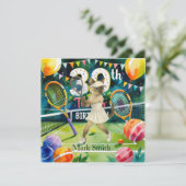 テニス30歳の誕生日シャム猫好き 招待状 (スタンド正面)