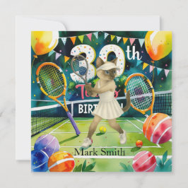 テニス30歳の誕生日シャム猫好き 招待状