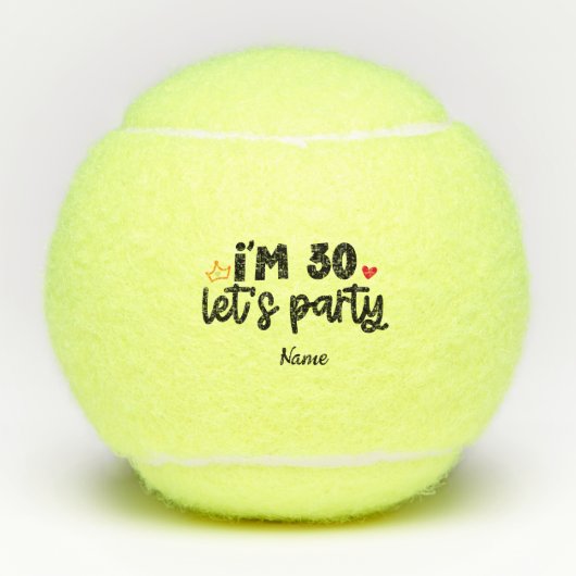テニス30歳の誕生日プレイヤー用パーティー テニスボール (正面)
