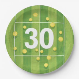 テニス30歳の誕生日ボールはコート上で ペーパープレート