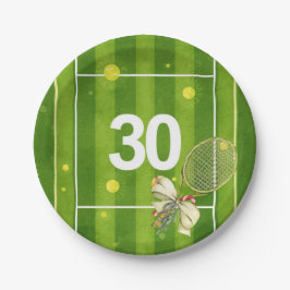 テニス30歳の誕生日ボールはコート上で ペーパープレート