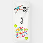 テニス30歳の誕生日30歳と素晴らしい選手 横断幕 (縦)