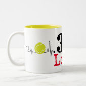 テニス30thバースデーテニスボールとナンバーラブ ツートーンマグカップ (左)