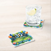 テニス30th誕生日をテーマにした スクエアペーパーコースター (インサイチュ)