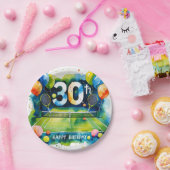 テニス30th誕生日をテーマにした ペーパープレート (パーティー)