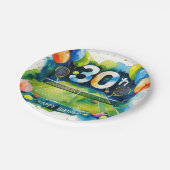 テニス30th誕生日をテーマにした ペーパープレート (アングル)
