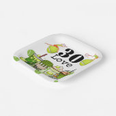 テニス30th誕生日テニスボール番号愛 ペーパープレート (傾斜あり)