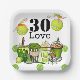 テニス30th誕生日テニスボール番号愛 ペーパープレート