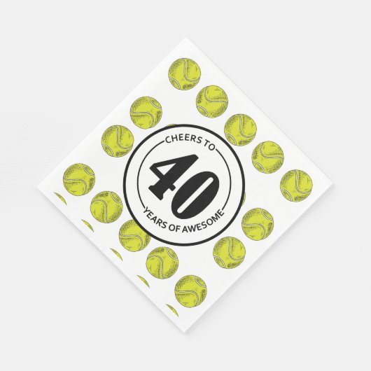 テニス40歳の誕生日テニスパーティー スタンダードランチョンナプキン (角)