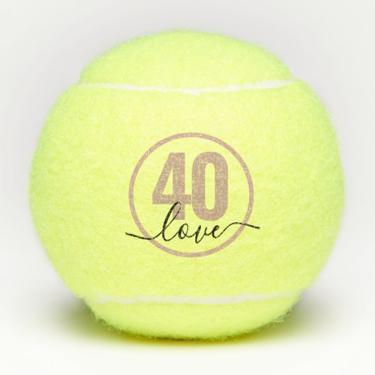 テニス40歳の誕生日パーソナライズされたモノグラムの テニスボール (正面)