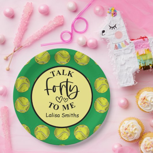 テニス40歳の誕生日紙プレート選手パーティー ペーパープレート (パーティー)