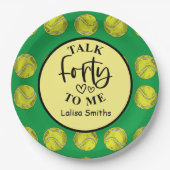 テニス40歳の誕生日紙プレート選手パーティー ペーパープレート (正面)