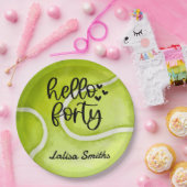 テニス40歳の誕生日紙プレート選手パーティー ペーパープレート (パーティー)