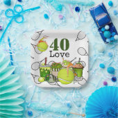 テニス40thバースデーテニスボール番号愛 ペーパープレート