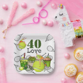 テニス40thバースデーテニスボール番号愛 ペーパープレート