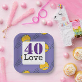 テニス40thバースデーテニスボール番号愛 ペーパープレート (パーティー)