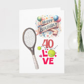 テニス40th誕生日40愛:テニスをテーマにした カード (正面)