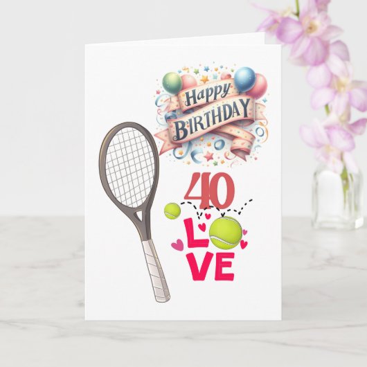 テニス40th誕生日40愛:テニスをテーマにした カード (蘭)