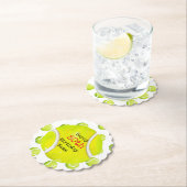 テニス50誕生日とテニスボールとナンバー ペーパーコースター (インサイチュ)