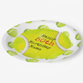 テニス50誕生日とテニスボールとナンバー ペーパープレート (アングル)