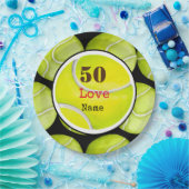 テニス50誕生日の愛と名前 ペーパープレート (パーティー)