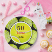 テニス50誕生日の愛と名前 ペーパープレート (パーティー)