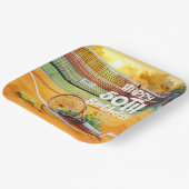 テニス50誕生日テニスボールとナンバーラブ ペーパープレート (傾斜あり)