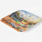 テニス50誕生日テニスボールとナンバーラブ ペーパープレート (傾斜あり)