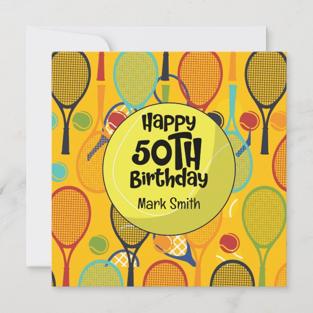 テニス50誕生日名オンラケットをテーマ (正面)