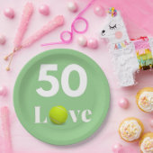 テニス50誕生日周年記念LOVE文字 ペーパープレート (パーティー)
