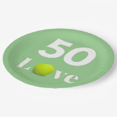 テニス50誕生日周年記念LOVE文字 ペーパープレート (アングル)