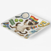 テニス50誕生日用猫好き ペーパープレート (傾斜あり)