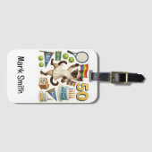 テニス50誕生日用猫好き ラゲッジタグ (正面横)